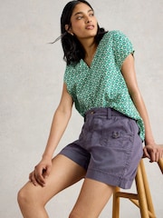 White Stuff Purple Mollie Combat Shorts - Image 2 of 6