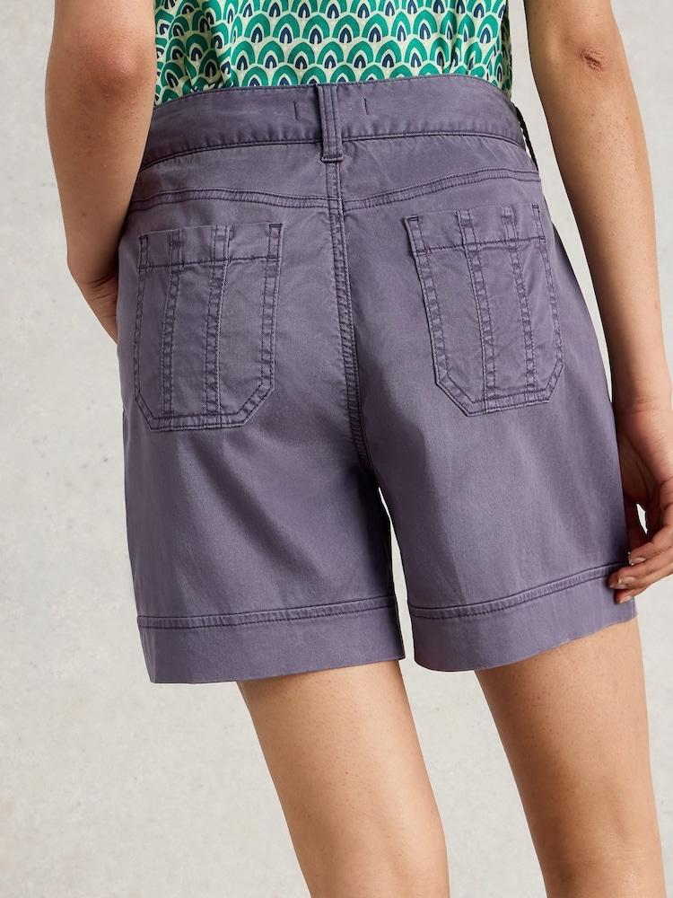 White Stuff Purple Mollie Combat Shorts - Image 4 of 6