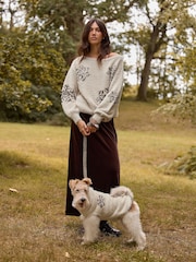 Snežinka nevtralne barve - Pleteni pes skakalec - Slika 1 iz 6