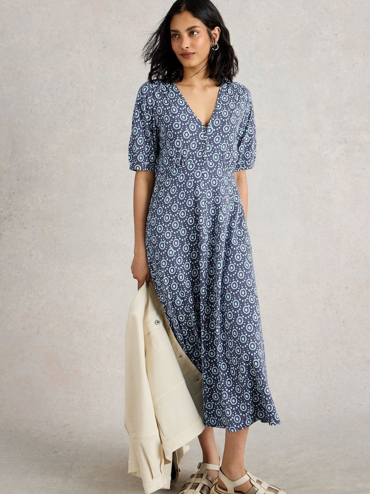 White Stuff Blue Megan Jersey Dress - Image 2 of 6 White Stuff Blue Megan Jersey Dress - Image 2 of 6