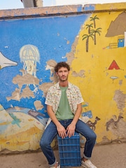 White Stuff Natural Finsbury Travel 100% Cotton Printed Shirt - Image 1 of 7