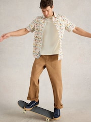 White Stuff Natural Finsbury Travel 100% Cotton Printed Shirt - Image 5 of 7