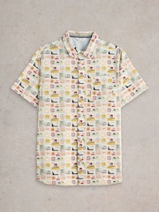 White Stuff Natural Finsbury Travel 100% Cotton Printed Shirt - Image 6 of 7