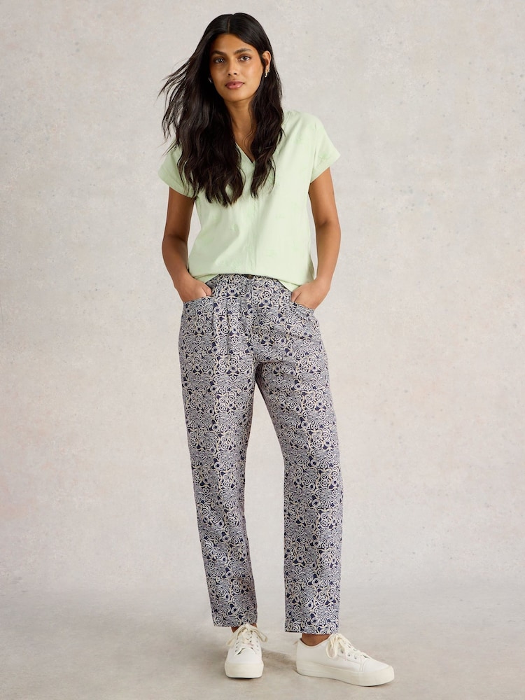 White Stuff Blue Rowena 100% Linen Trousers - Image 1 of 6