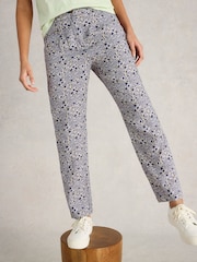 White Stuff Blue Rowena 100% Linen Trousers - Image 3 of 6