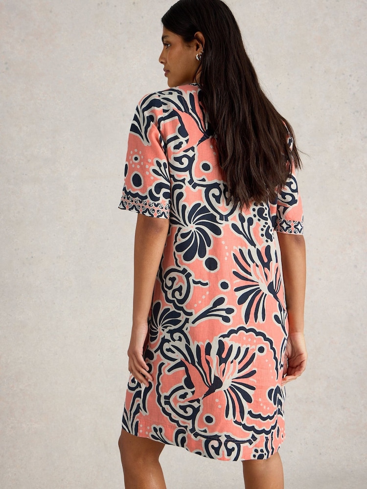 White Stuff Pink Ash 100% Linen Dress - Image 2 of 6