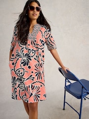 White Stuff Pink Ash 100% Linen Dress - Image 3 of 6