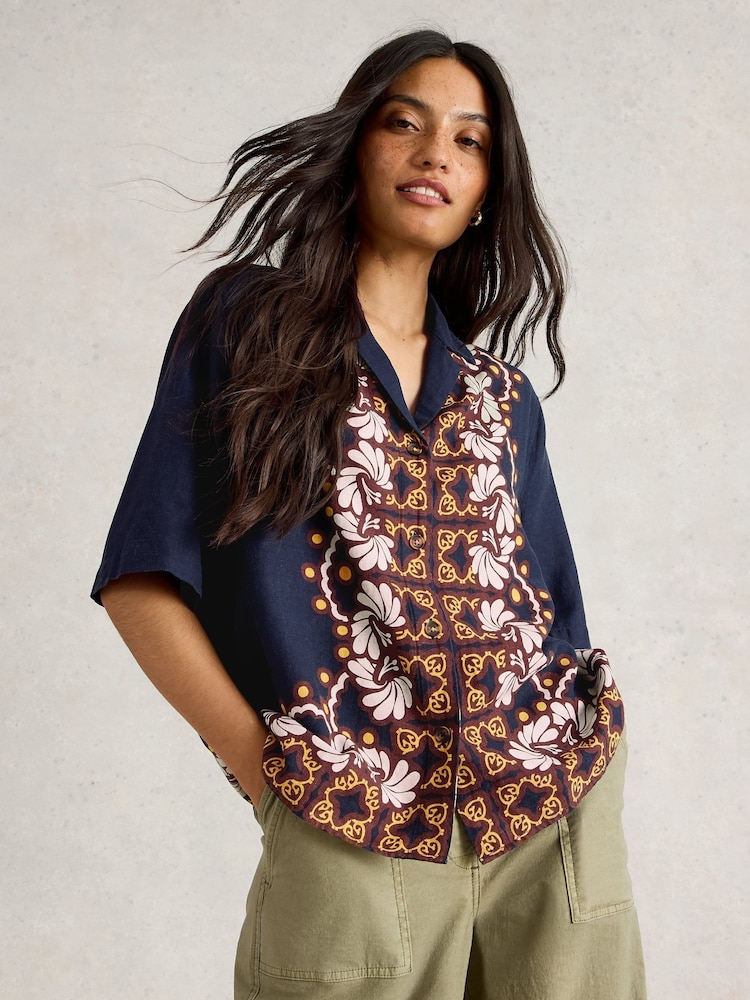 White Stuff Blue Bella Blend Resort Shirt - Image 1 of 6
