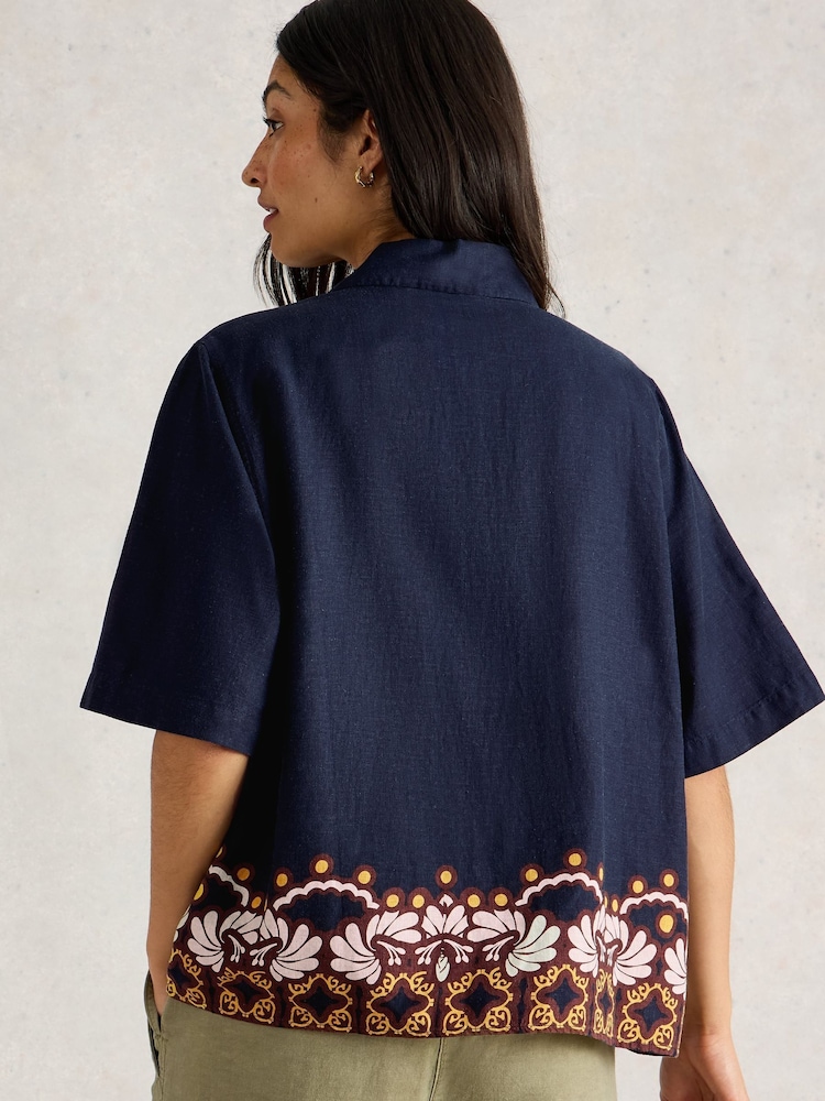 White Stuff Blue Bella Blend Resort Shirt - Image 2 of 6