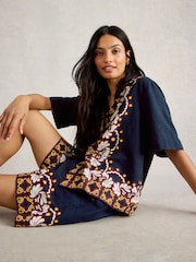 White Stuff Blue Bella Blend Resort Shirt - Image 4 of 6