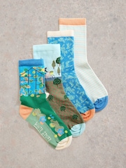 White Stuff Summer Days Ankle Socks 4 Pack - Bild 1 von 4