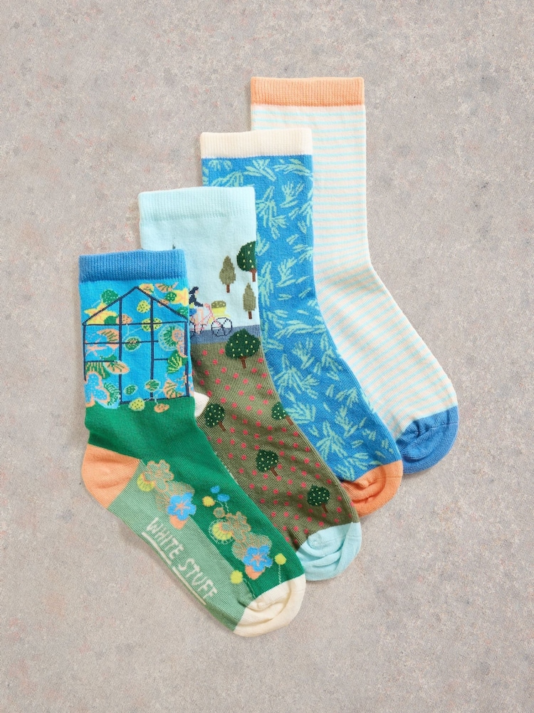 White Stuff Summer Days Ankle Socks 4 Pack - Bild 1 von 4