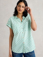 White Stuff Green Ellie 100% Organic Cotton Shirt - Image 2 of 6