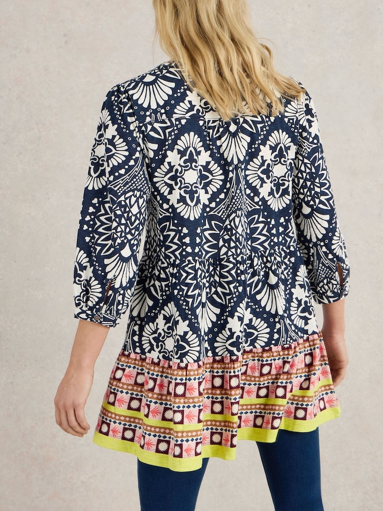 White Stuff Blue Marta 100% Cotton Tunic - Image 2 of 6