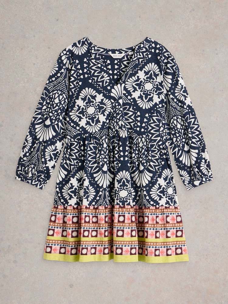 White Stuff Blue Marta 100% Cotton Tunic - Image 5 of 6
