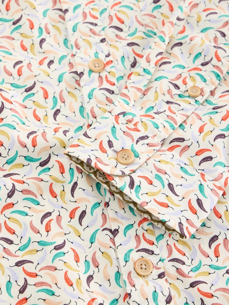 White Stuff White Salcombe Chillis Printed Shirt - Image 6 of 6