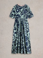 White Stuff Green Megan Jersey Dress - Image 5 of 6
