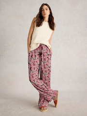 White Stuff Pink Belle Crinkle Wide Leg Trousers - Image 2 of 7
