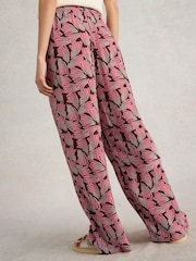 White Stuff Pink Belle Crinkle Wide Leg Trousers - Image 3 of 7