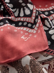 White Stuff Natural Lucinda Leopard Print Border Scarf - Image 3 of 3