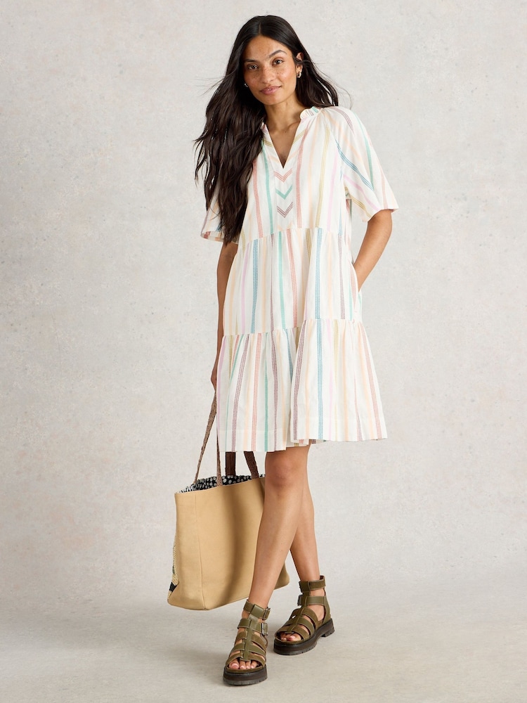 White Stuff Natural Sophia Stripe Dress - Image 3 of 6