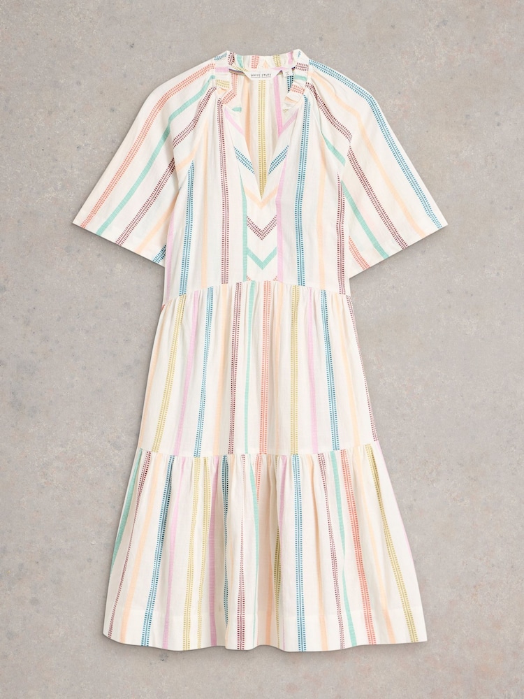 White Stuff Natural Sophia Stripe Dress - Image 5 of 6
