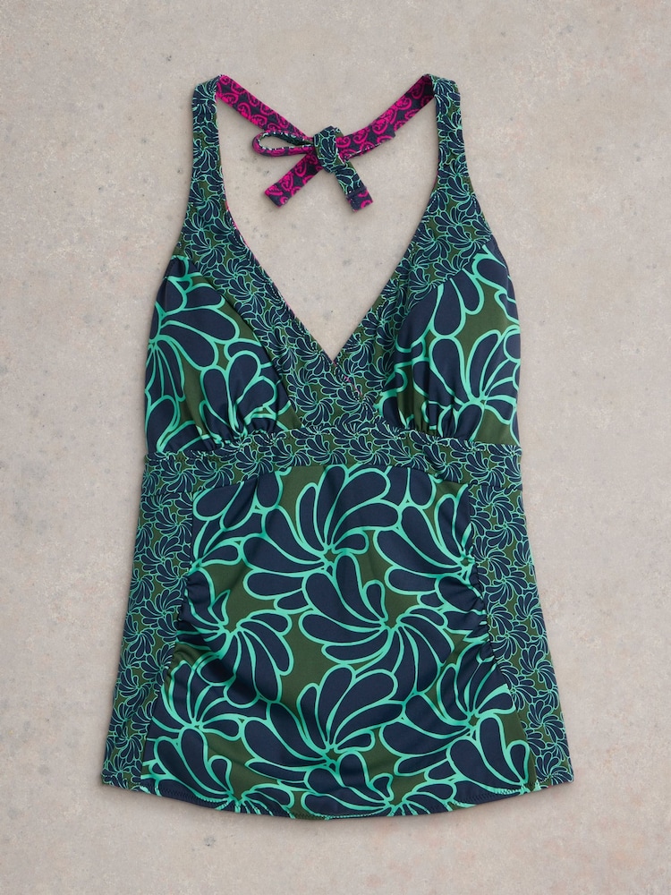White Stuff Green Sunshine Reversible Tankini - Image 5 of 7