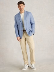 White Stuff Blue 100% Linen Jacket - Image 1 of 6