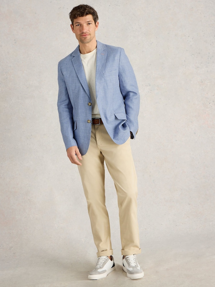 White Stuff Blue 100% Linen Jacket - Image 1 of 6