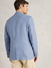 White Stuff Blue 100% Linen Jacket - Image 2 of 6
