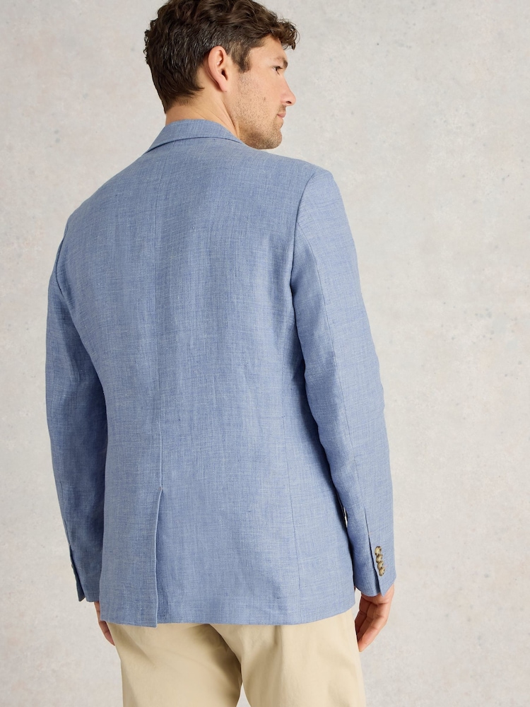 White Stuff Blue 100% Linen Jacket - Image 2 of 6