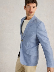 White Stuff Blue 100% Linen Jacket - Image 3 of 6