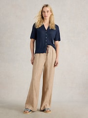 White Stuff Natural 100% Linen Belle Wide Leg Trousers - Image 1 of 6
