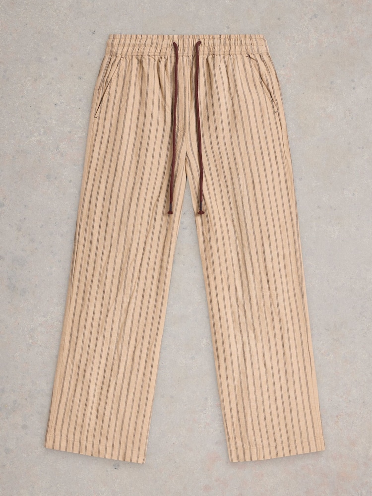 White Stuff Natural 100% Linen Belle Wide Leg Trousers - Image 5 of 6