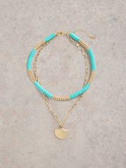 White Stuff Blue Multi Layer Shell Necklace - Image 1 of 2