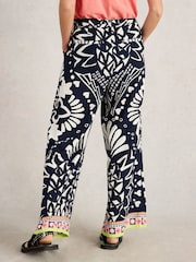 White Stuff Blue Farah Wide Leg Trousers - Image 2 of 5