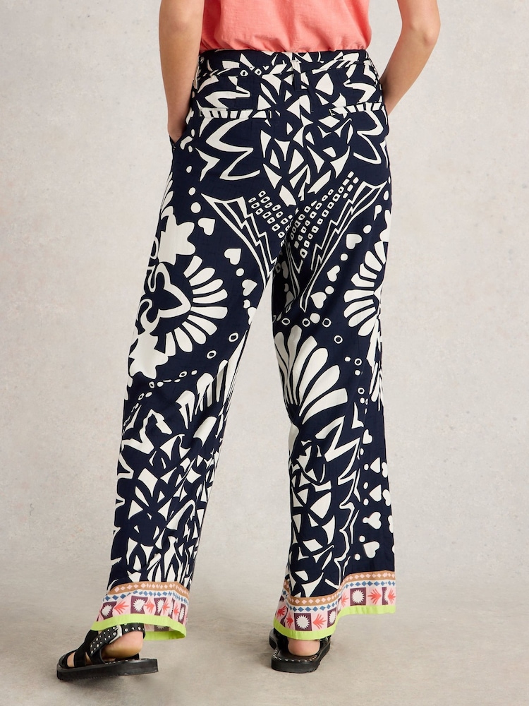 White Stuff Blue Farah Wide Leg Trousers - Image 2 of 5