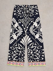 White Stuff Blue Farah Wide Leg Trousers - Image 5 of 5