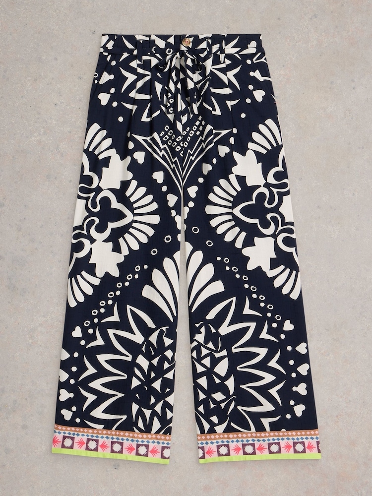 White Stuff Blue Farah Wide Leg Trousers - Image 5 of 5