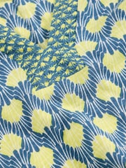 White Stuff Blue Weaver Notch Neck 100% Organic Cotton Top - Image 6 of 6