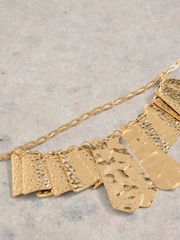White Stuff Gold Tone Cleo Hammered Necklace - Image 2 of 2