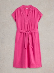 White Stuff Pink Marianne Linen Blend Dress - Image 1 of 2