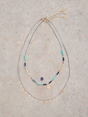 White Stuff Blue 3-in-1 Charm Necklace - Image 1 of 2
