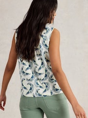 White Stuff White Tulip Sleeveless 100% Organic Cotton Shirt - Image 2 of 6