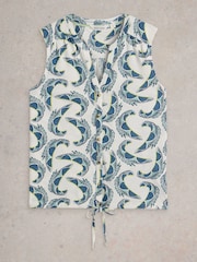 White Stuff White Tulip Sleeveless 100% Organic Cotton Shirt - Image 5 of 6