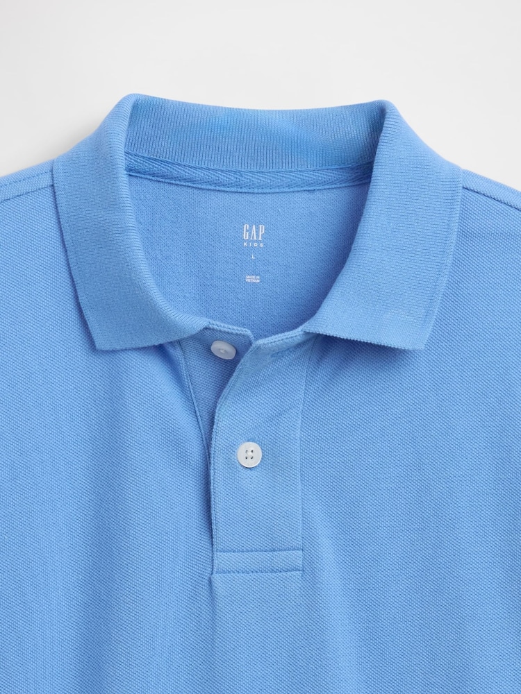 Gap Blue Pique Polo T-Shirt (4-12yrs) - Image 2 of 2 Gap Blue Pique Polo T-Shirt (4-12yrs) - Image 2 of 2