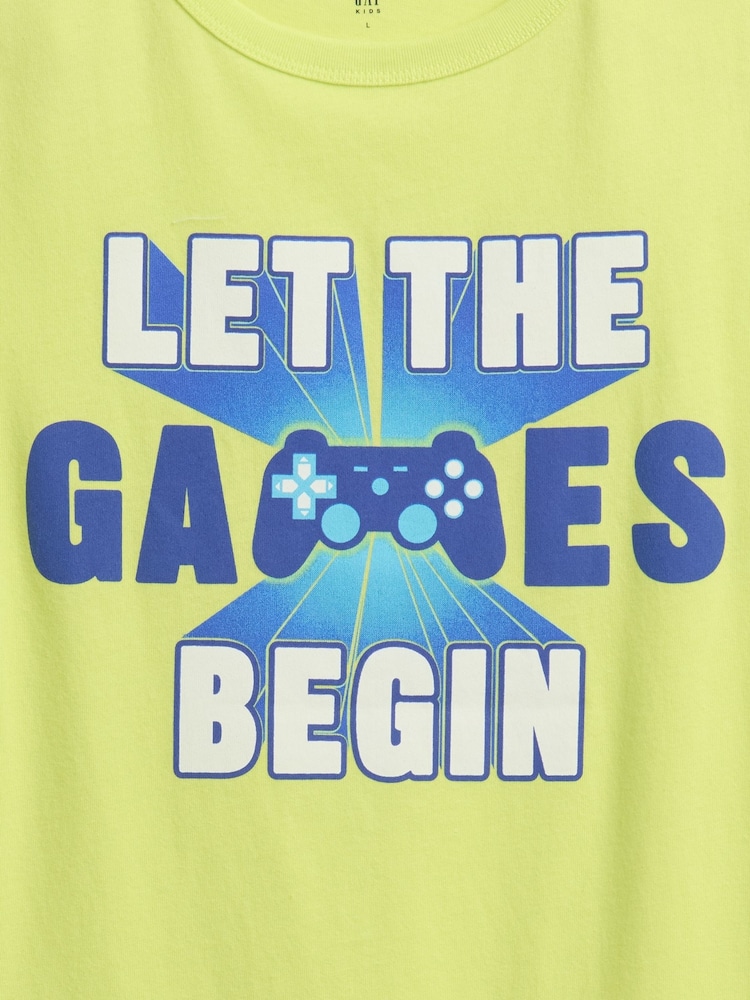 Gap Yellow Game Graphic Short Sleeve T-Shirt (4-13yrs) - Image 3 of 3