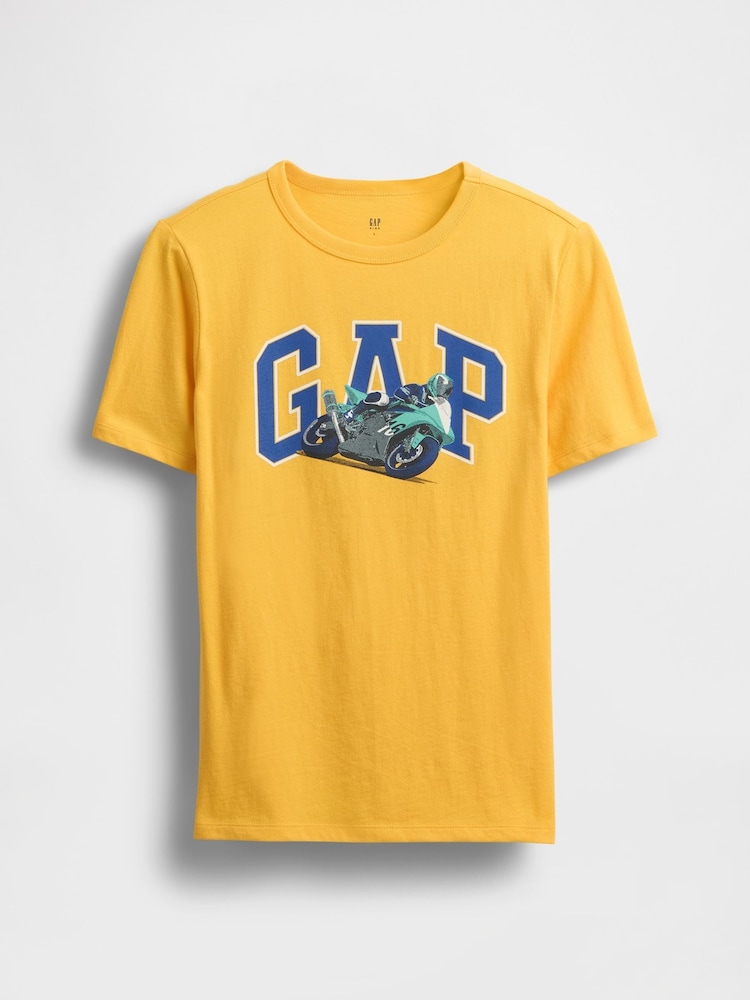 Gap Yellow Graphic Short Sleeve Crew Neck T-Shirt - Image 1 of 2