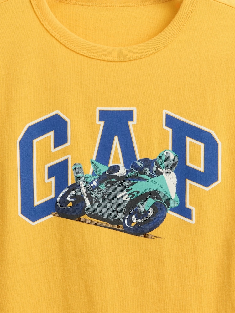 Gap Yellow Graphic Short Sleeve Crew Neck T-Shirt - Image 2 of 2 Gap Yellow Graphic Short Sleeve Crew Neck T-Shirt - Image 2 of 2