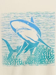 Gap Beige Shark Graphic Short Sleeve Crew Neck T-Shirt (4-13yrs) - Image 3 of 3
